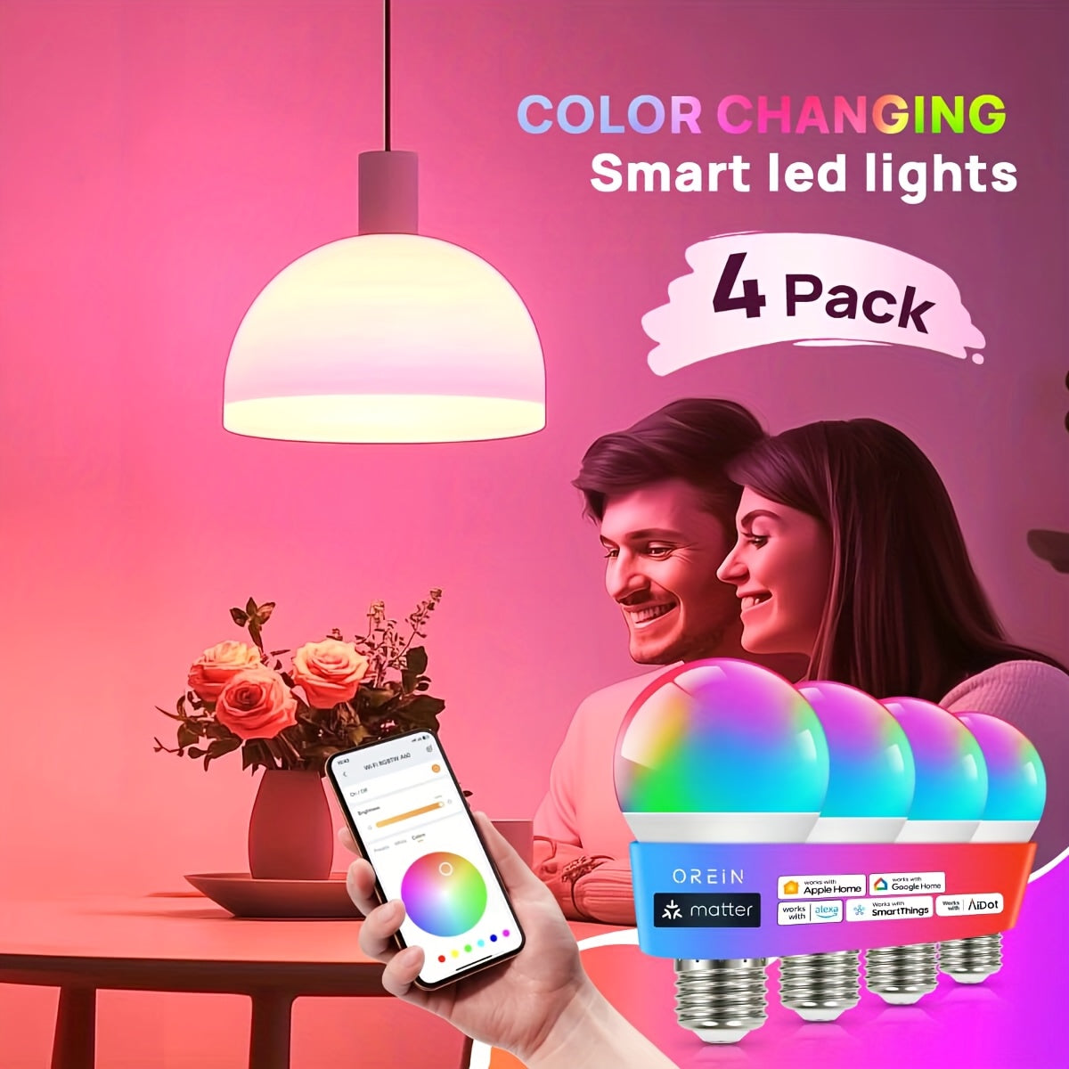 4pcs OREIN Matter Smart LED Light Bulbs - ViralGenius Store