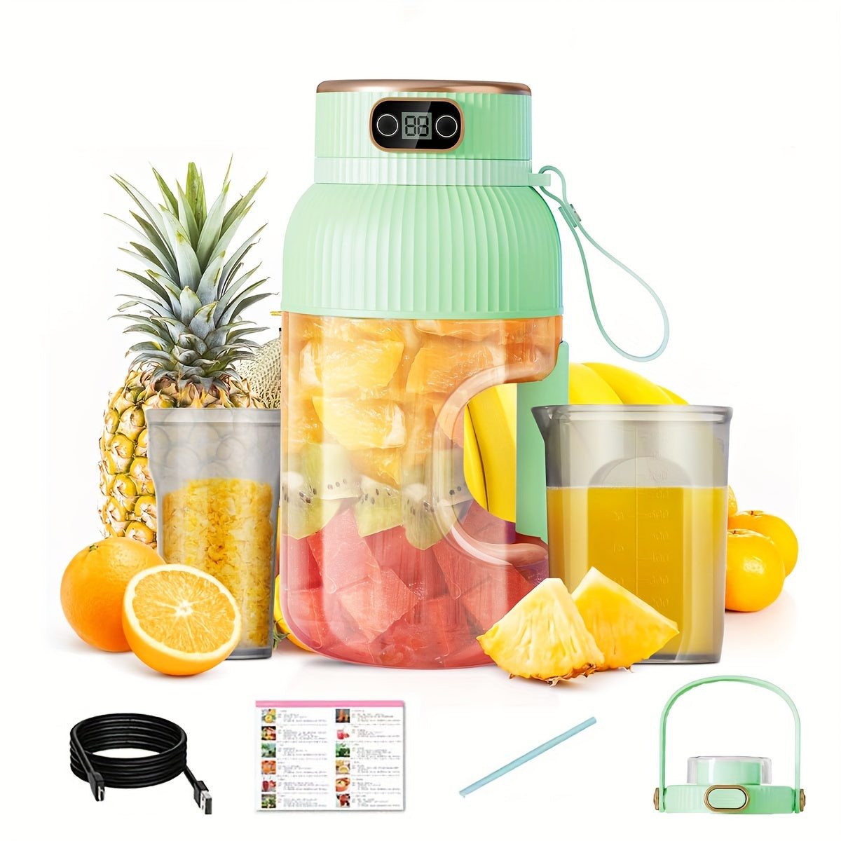 Ultra-Large 40.58oz Portable Juicer with Dual Lids, USB Rechargeable - ViralGenius Store