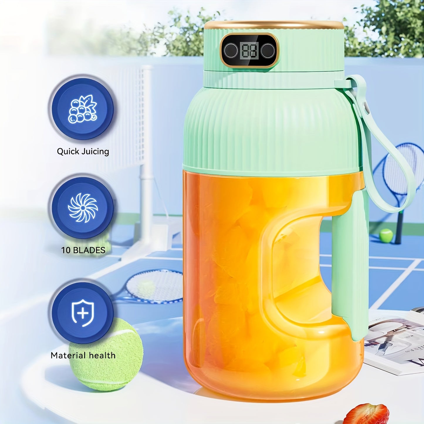 Ultra-Large 40.58oz Portable Juicer with Dual Lids, USB Rechargeable - ViralGenius Store