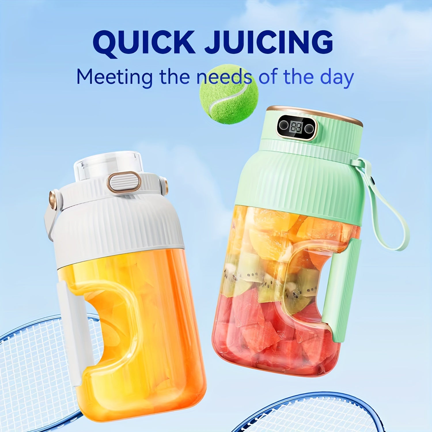 Ultra-Large 40.58oz Portable Juicer with Dual Lids, USB Rechargeable - ViralGenius Store
