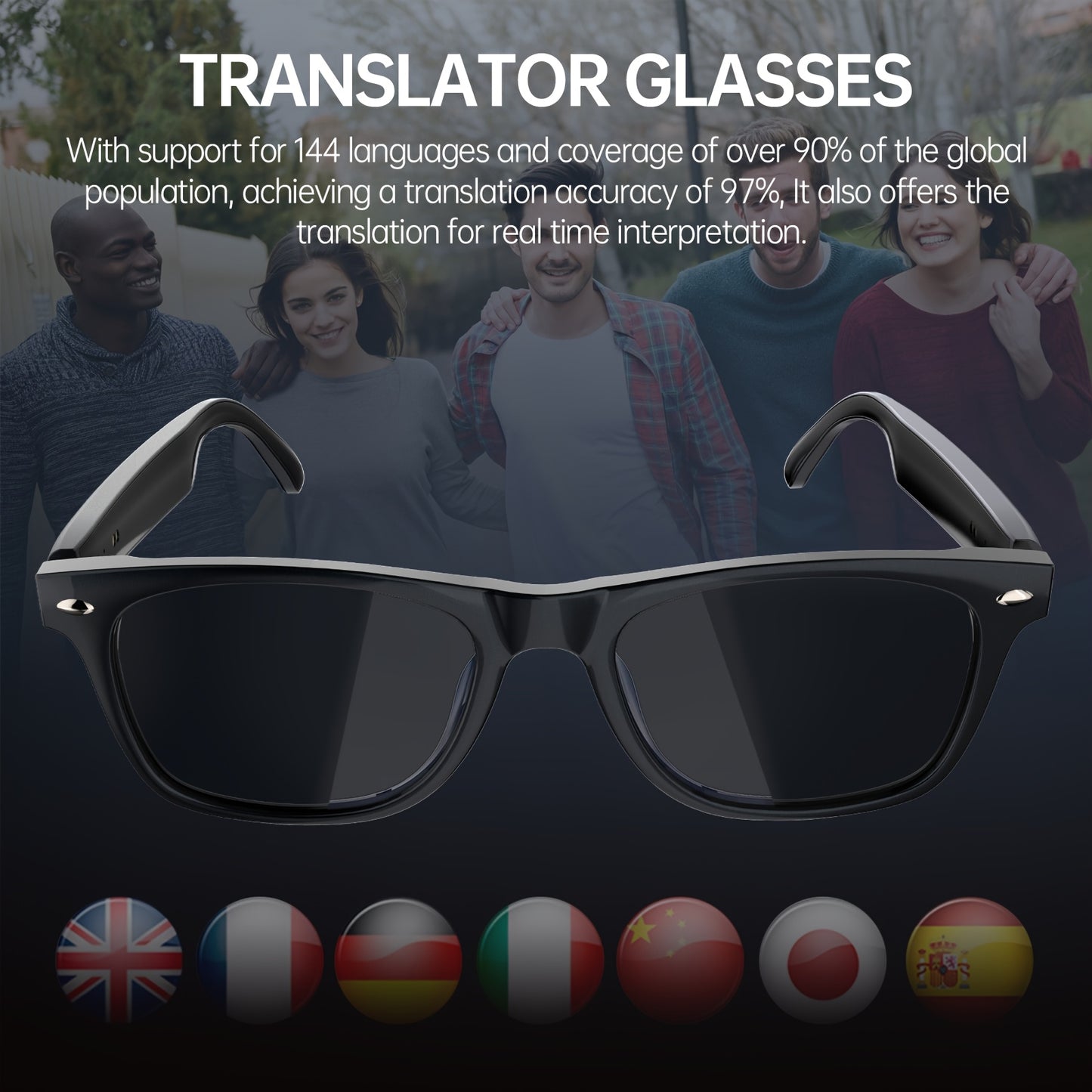AI Translation Glasses, 144 Languages - ViralGenius Store