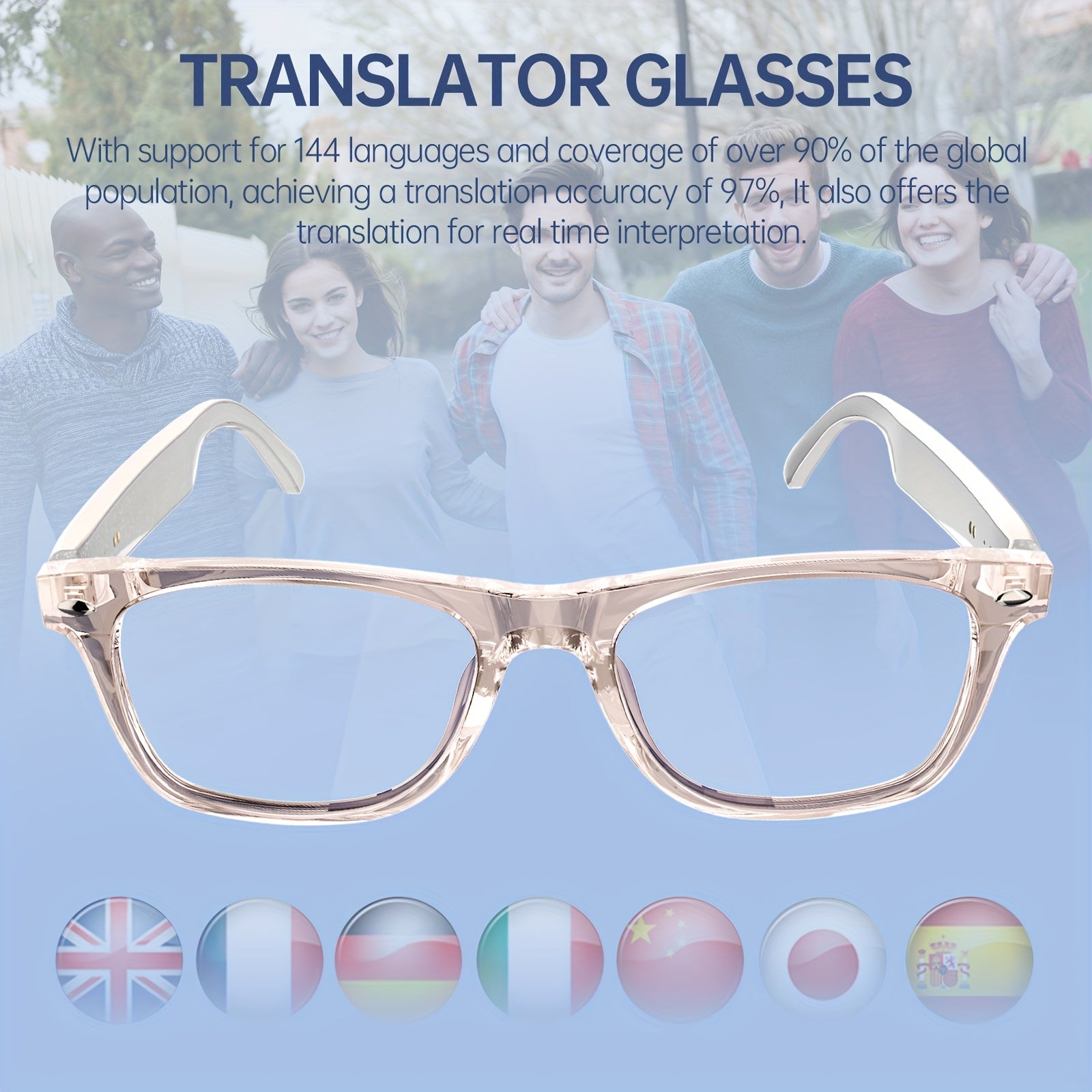 AI Translation Glasses, 144 Languages - ViralGenius Store