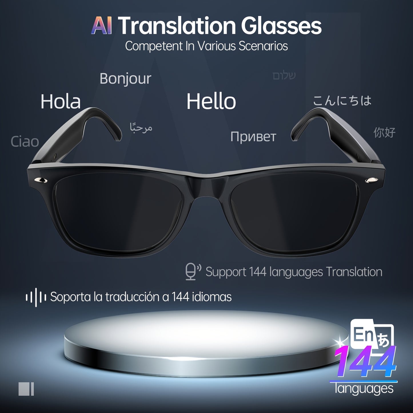 AI Translation Glasses, 144 Languages - ViralGenius Store