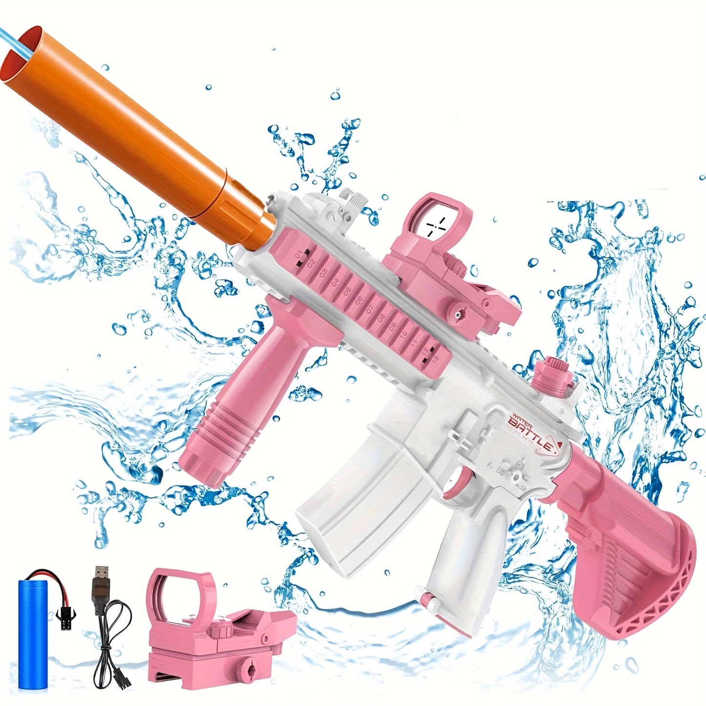 Auto Water Gun - 39ft Range Electric Water Blaster, Battery-Powered Squirt Gun for Adults & Kids | Pool Beach Outdoor Party for Ages 8-12, Automatic Water Gun, Fun Design, Durable Construction - ViralGenius Store