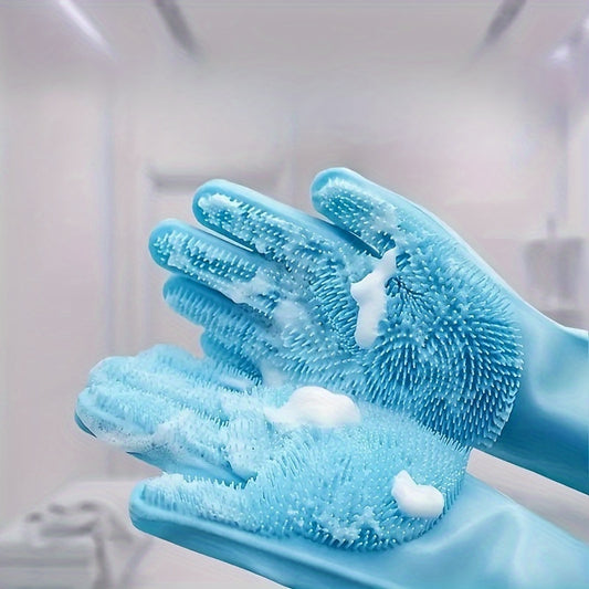 2-in-1 Pet Dog Bath Gloves, Pet Brush Silicone Bath Massage Brush, Dog Rubbing Bath Supplies - ViralGenius Store