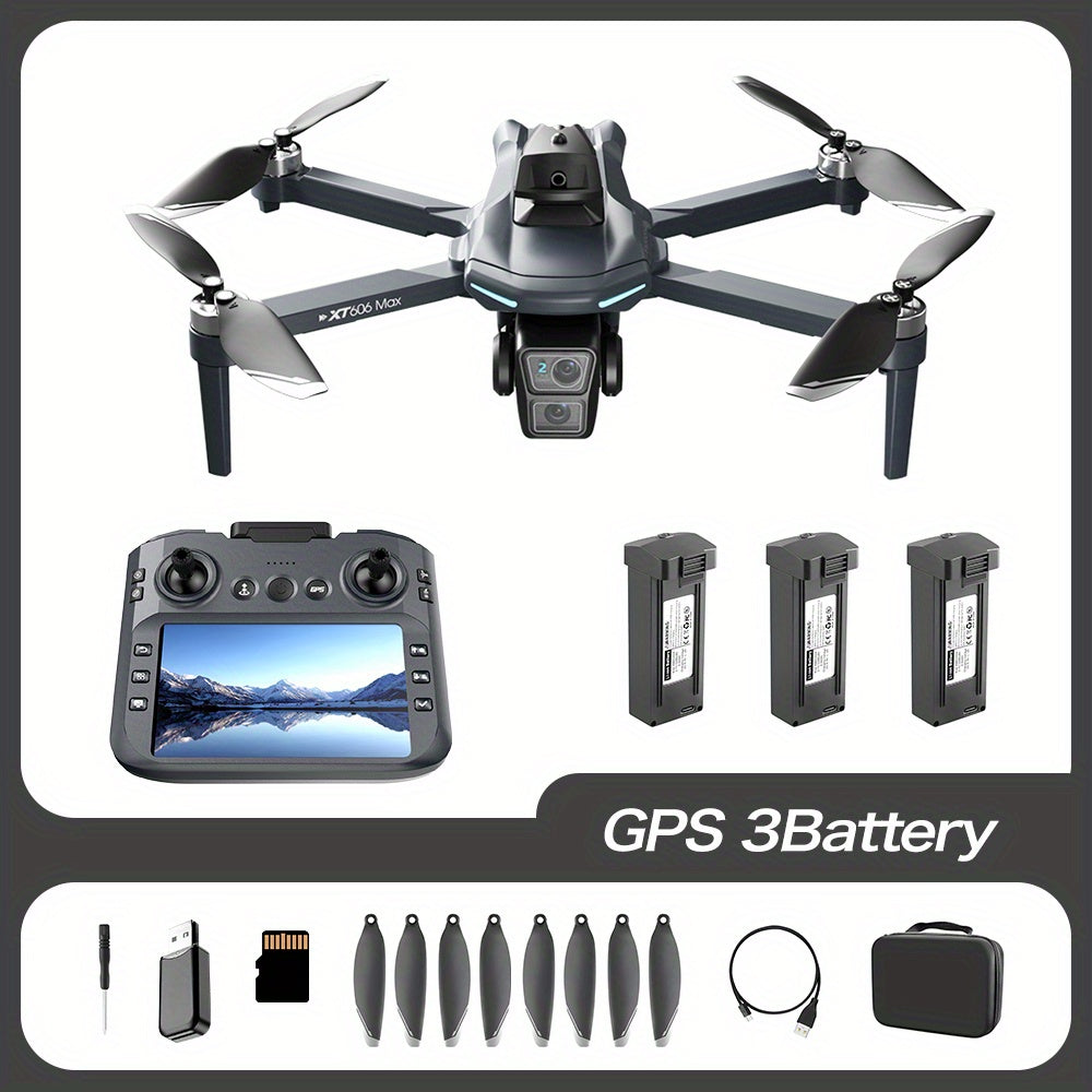 4K HD FPV Drone with GPS, 25 Minutes Long Endurance, with 3 Batteries And Organizer Bag, Wi-Fi And APP Control, Real-time Map Positioning, Brushless Motors, Intelligent Following, Obstacle-free Obstacle Avoidance, GPS Auto-re - ViralGenius Store