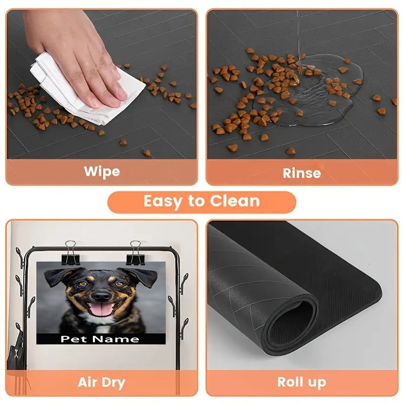 Custom Photo & Name Pet Feeding Mat