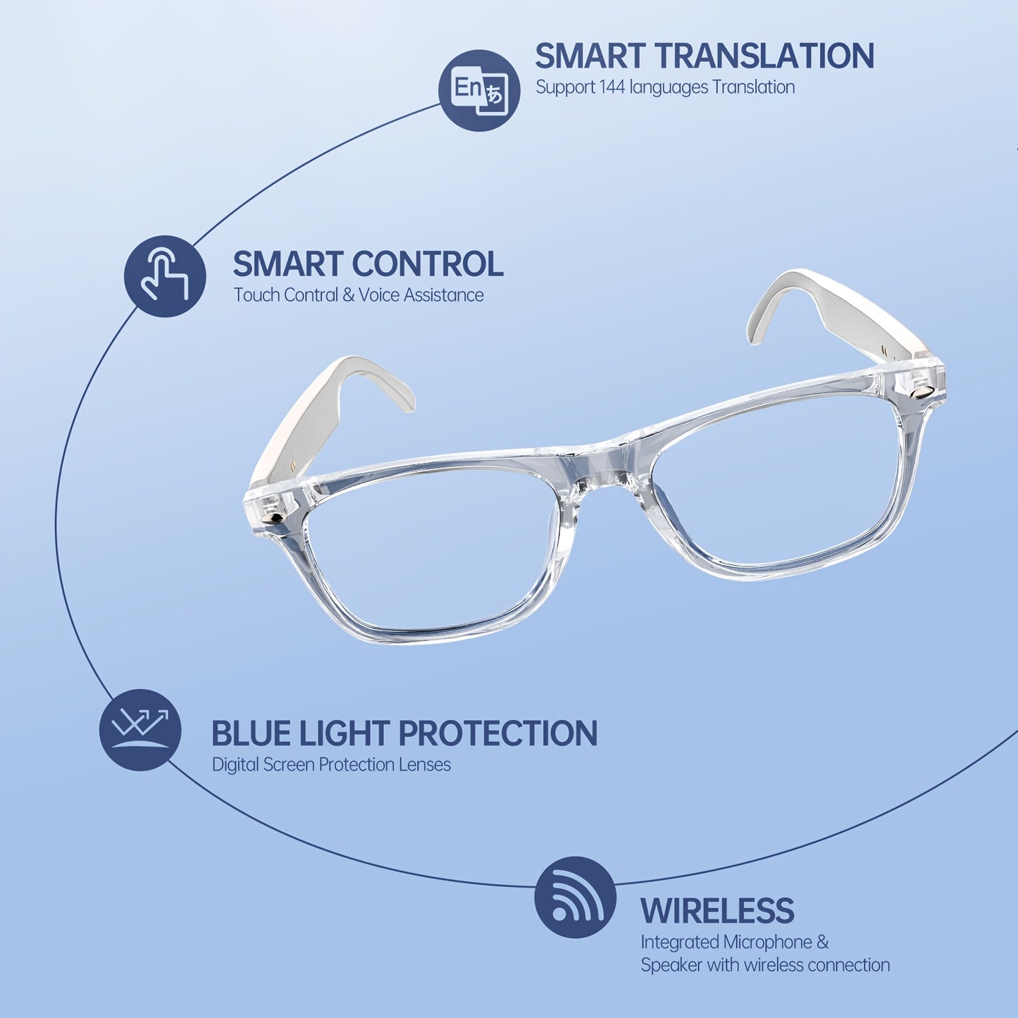 AI Translation Glasses, 144 Languages - ViralGenius Store