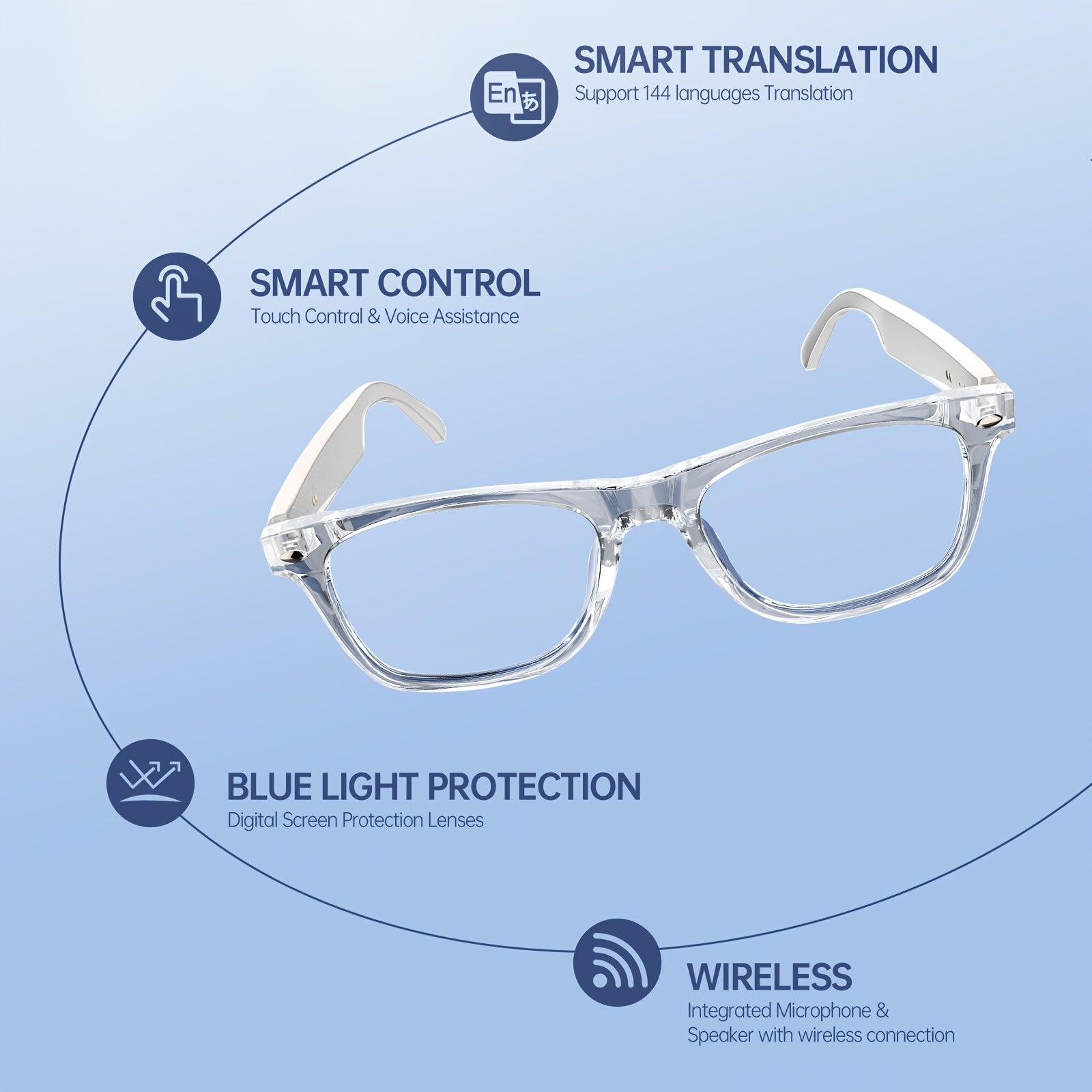 AI Translation Glasses, 144 Languages - ViralGenius Store