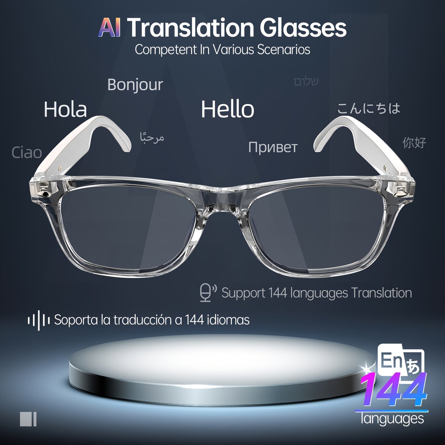 AI Translation Glasses, 144 Languages - ViralGenius Store