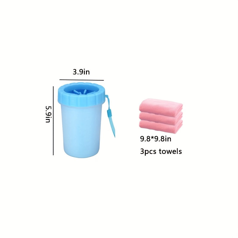 Portable Easy-Clean Pet Paw Wash Cup Set - Suitable for Dogs and Cats, Non-Electric, Durable Plastic, Foot Cleaning, Pet Bathing Tool, Ideal for Home Use, Dog Paw Washer