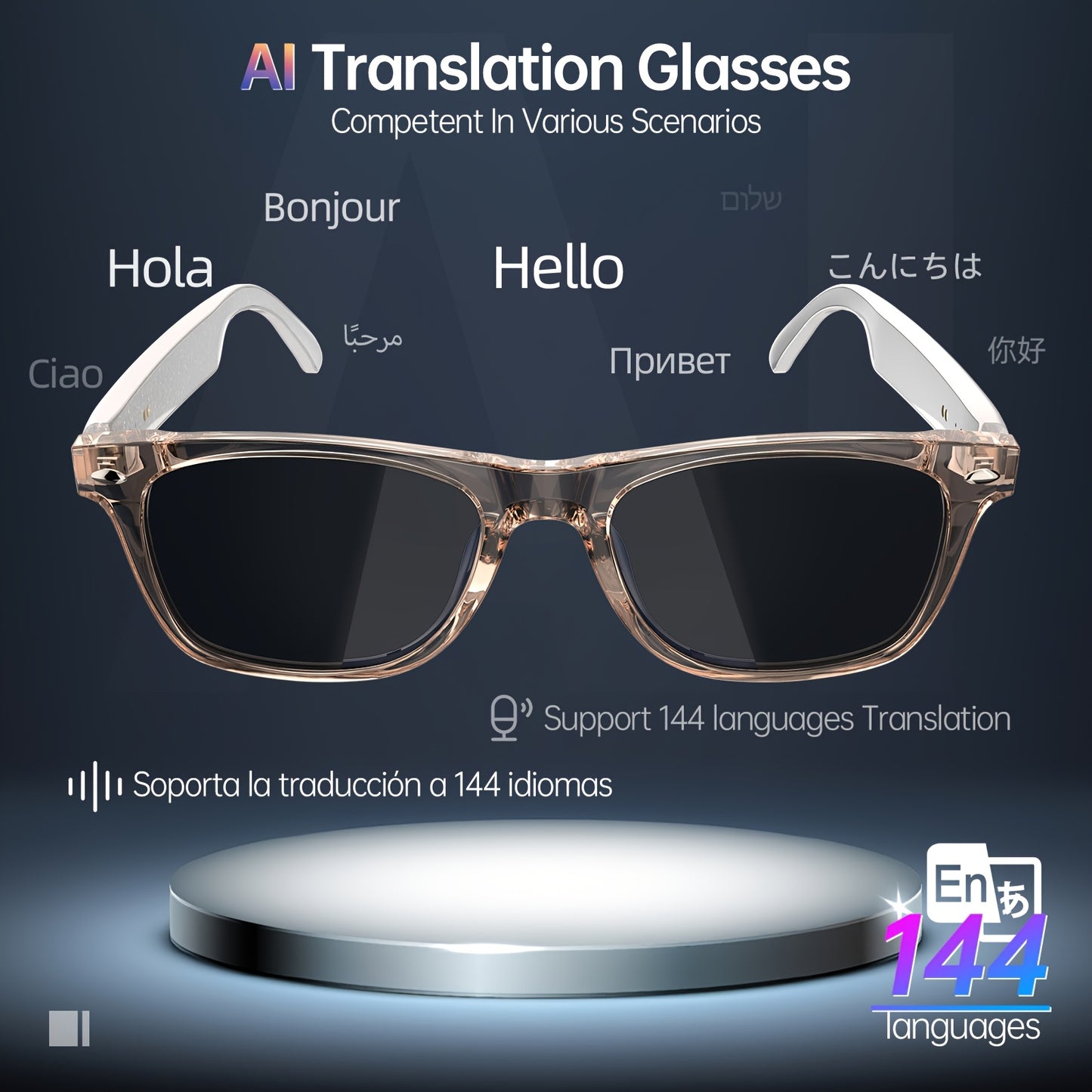 AI Translation Glasses, 144 Languages - ViralGenius Store