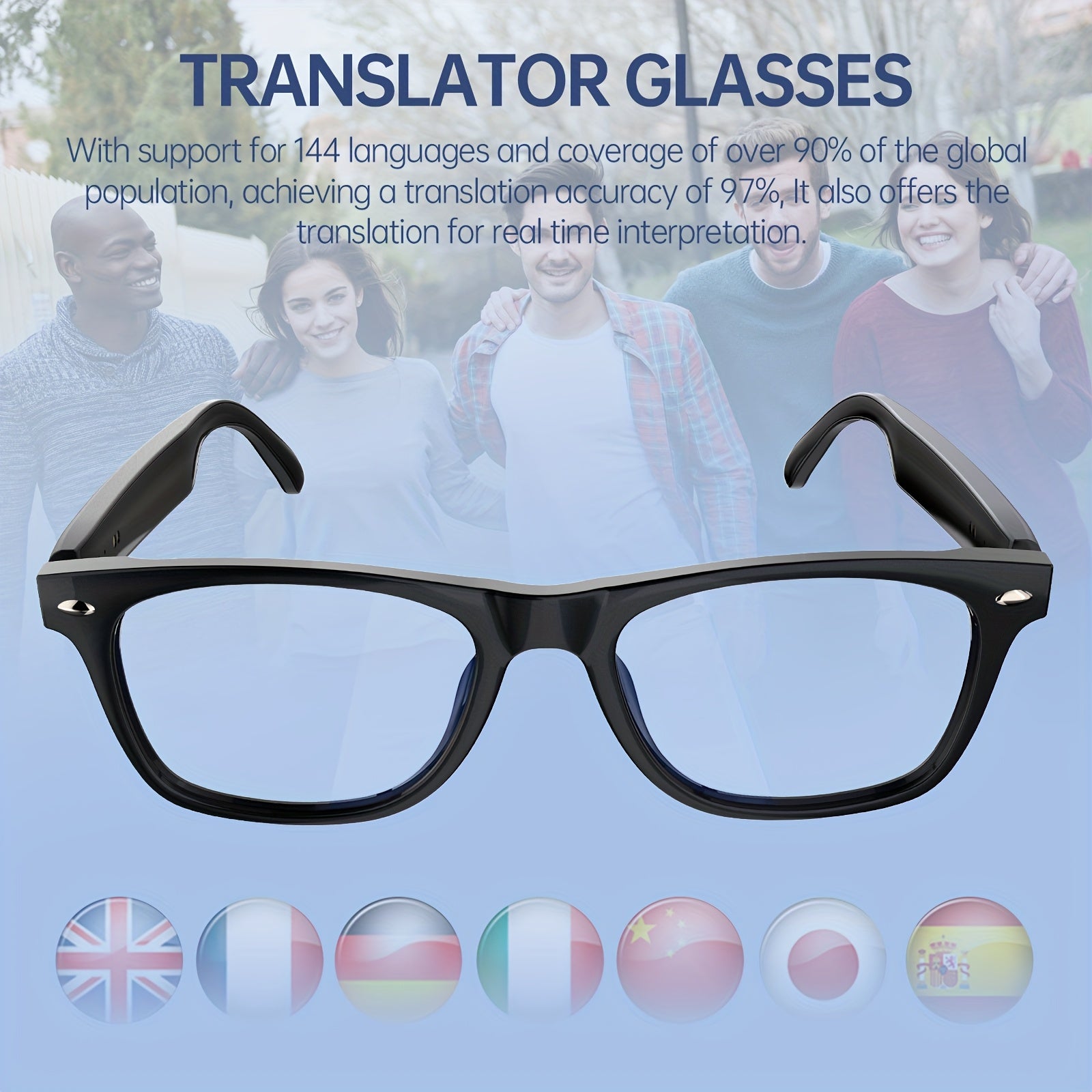 AI Translation Glasses, 144 Languages - ViralGenius Store