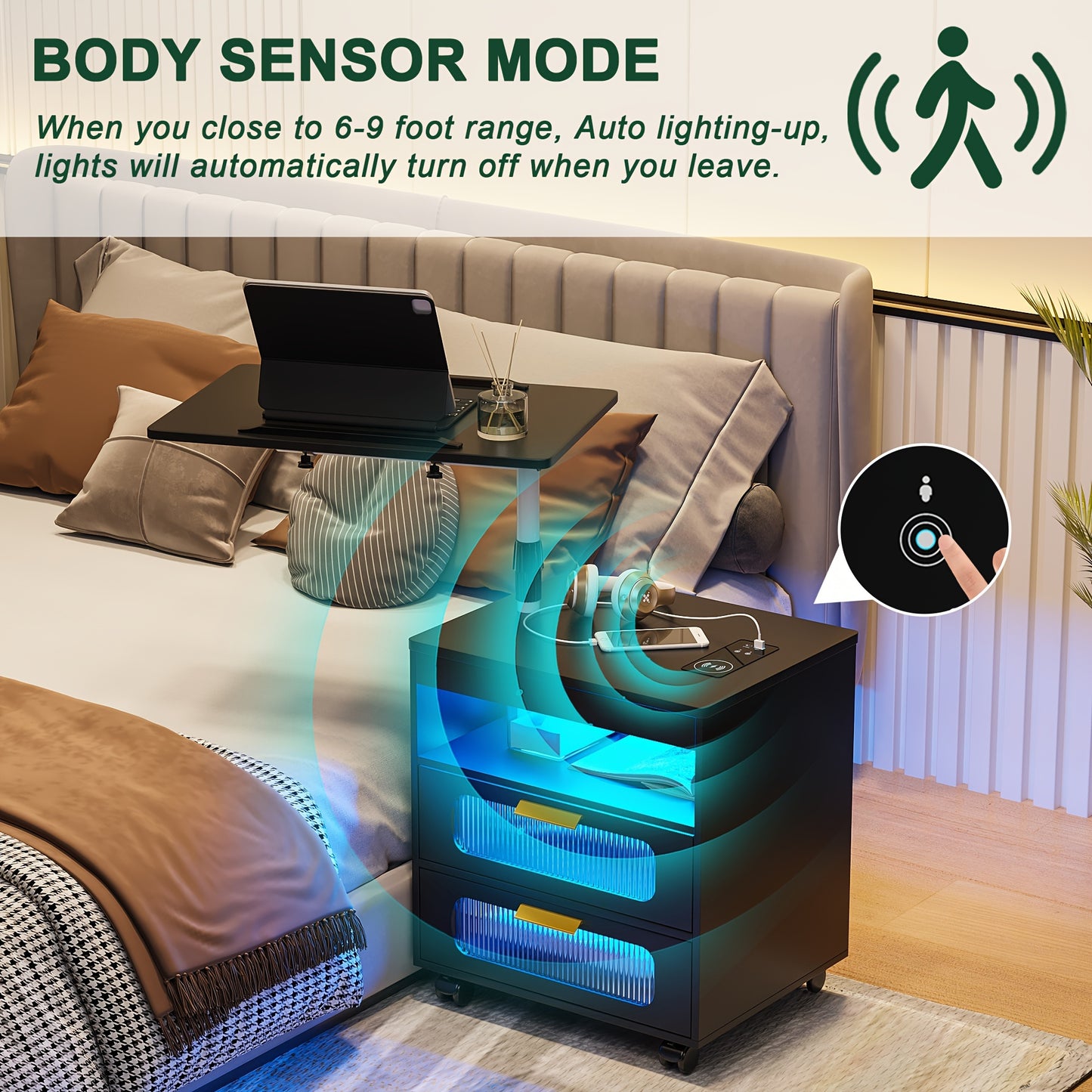 Modern Wireless Charging Nightstand - ViralGenius Store