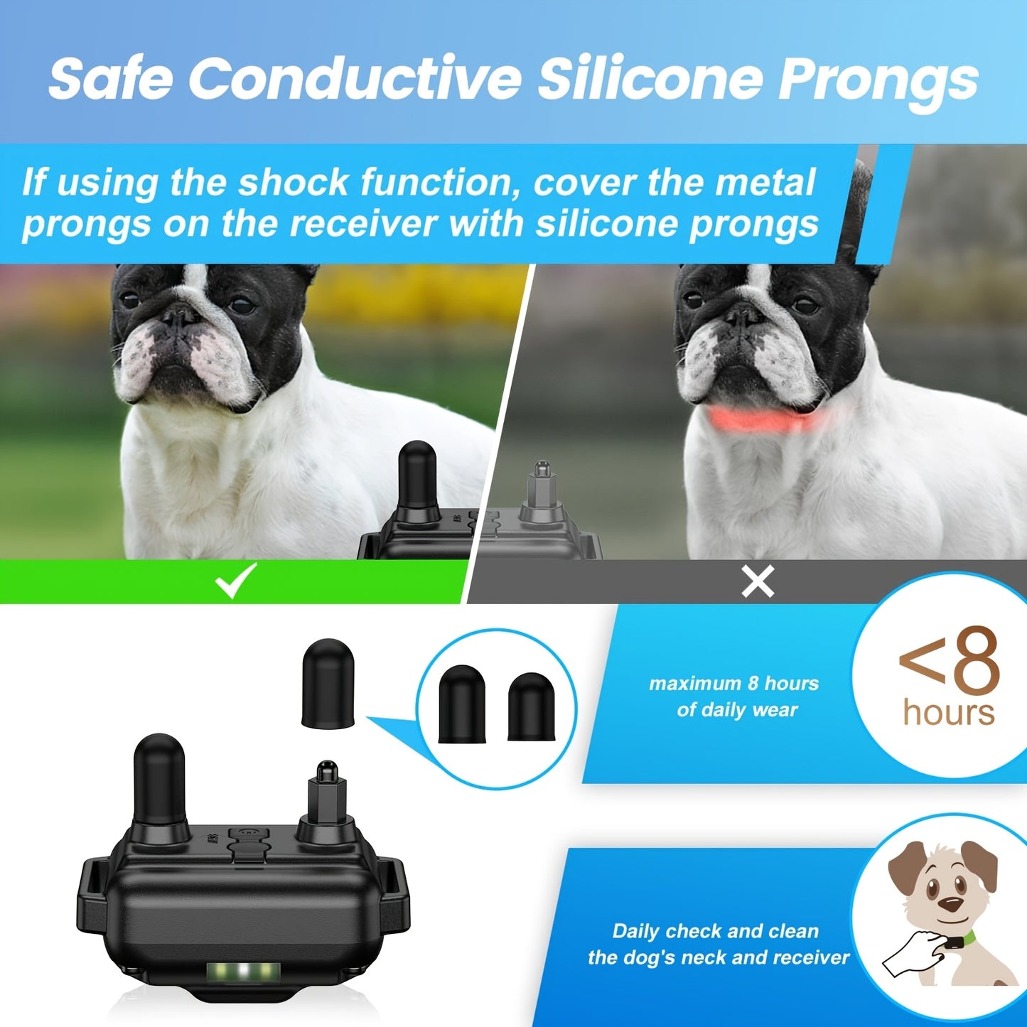 1/2pcs 3000Ft Dog Training Collar With Remote, Adjustable Nylon Strap, Dog Shock Collar With Beep, Vibration, Shock, Light, Electric Dog Collar Set For Small Medium Large Dogs (5-150lbs)