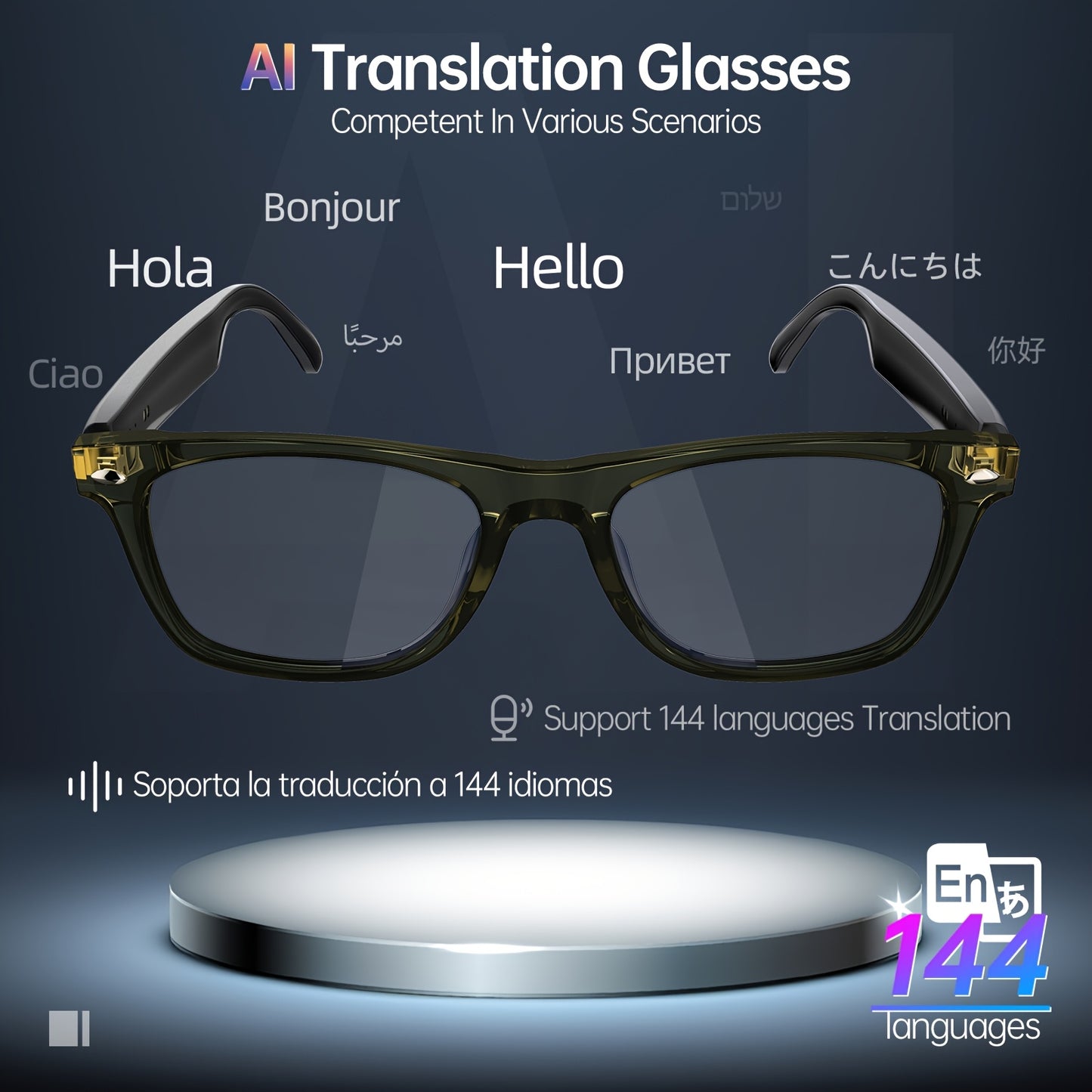 AI Translation Glasses, 144 Languages - ViralGenius Store