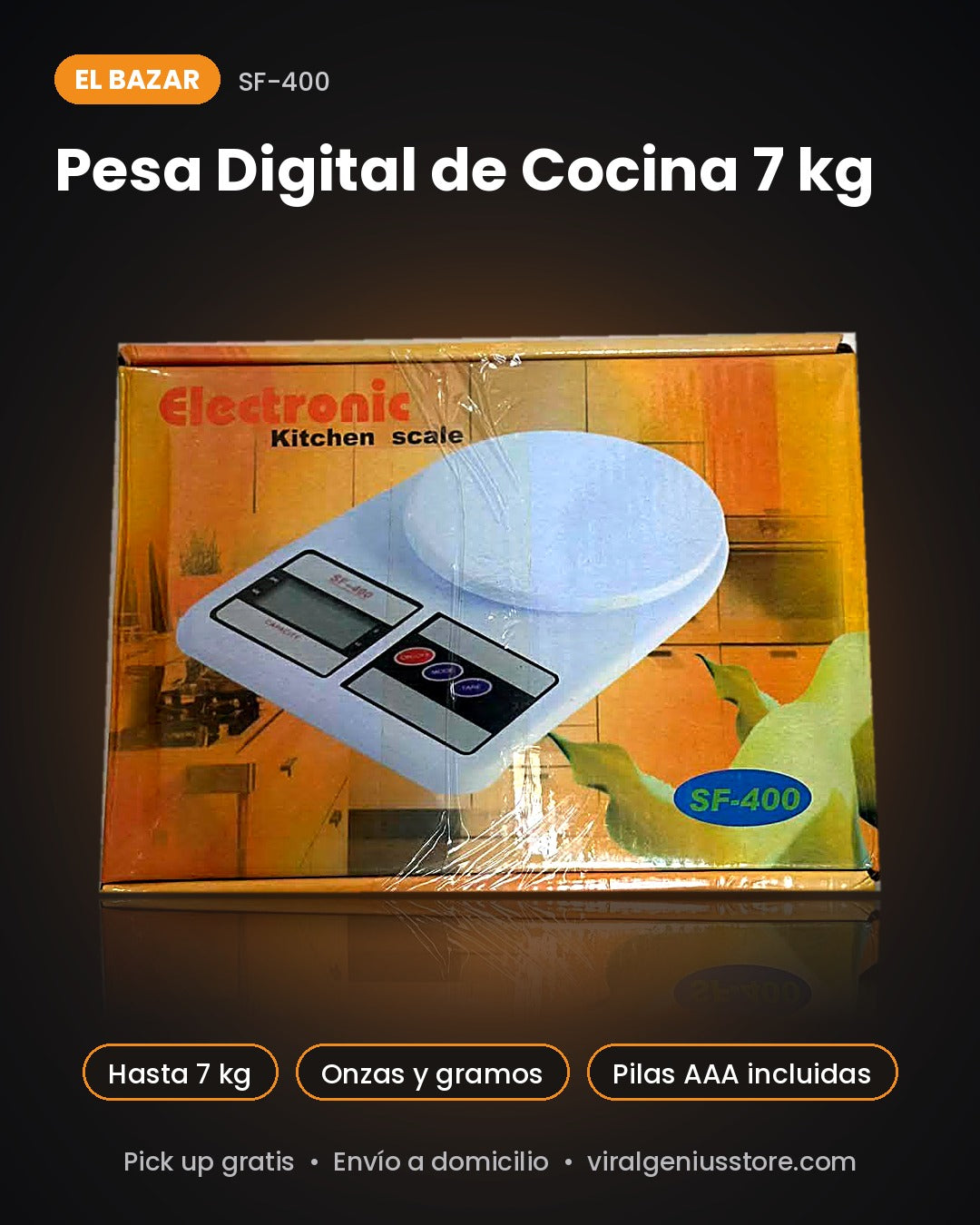 Pesa Digital de Cocina 7 kg – El Bazar