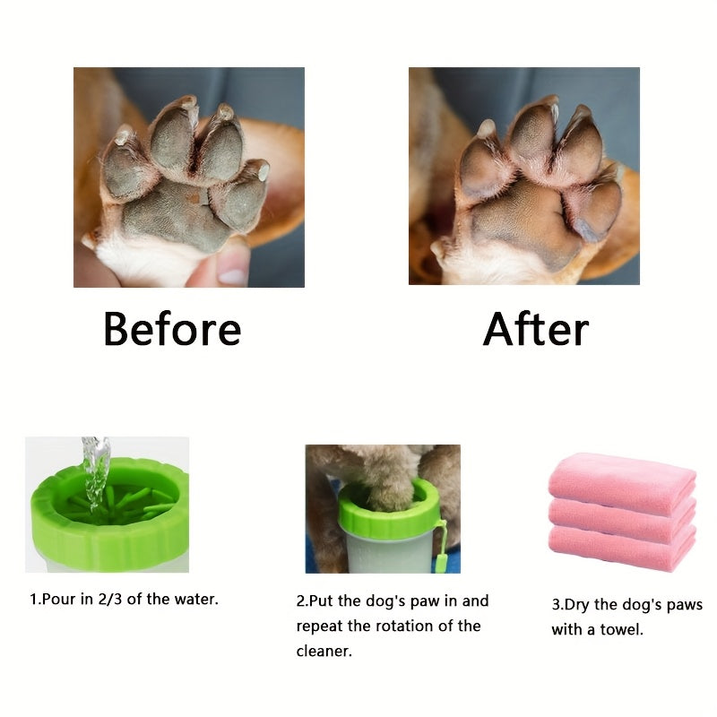Portable Easy-Clean Pet Paw Wash Cup Set - Suitable for Dogs and Cats, Non-Electric, Durable Plastic, Foot Cleaning, Pet Bathing Tool, Ideal for Home Use, Dog Paw Washer