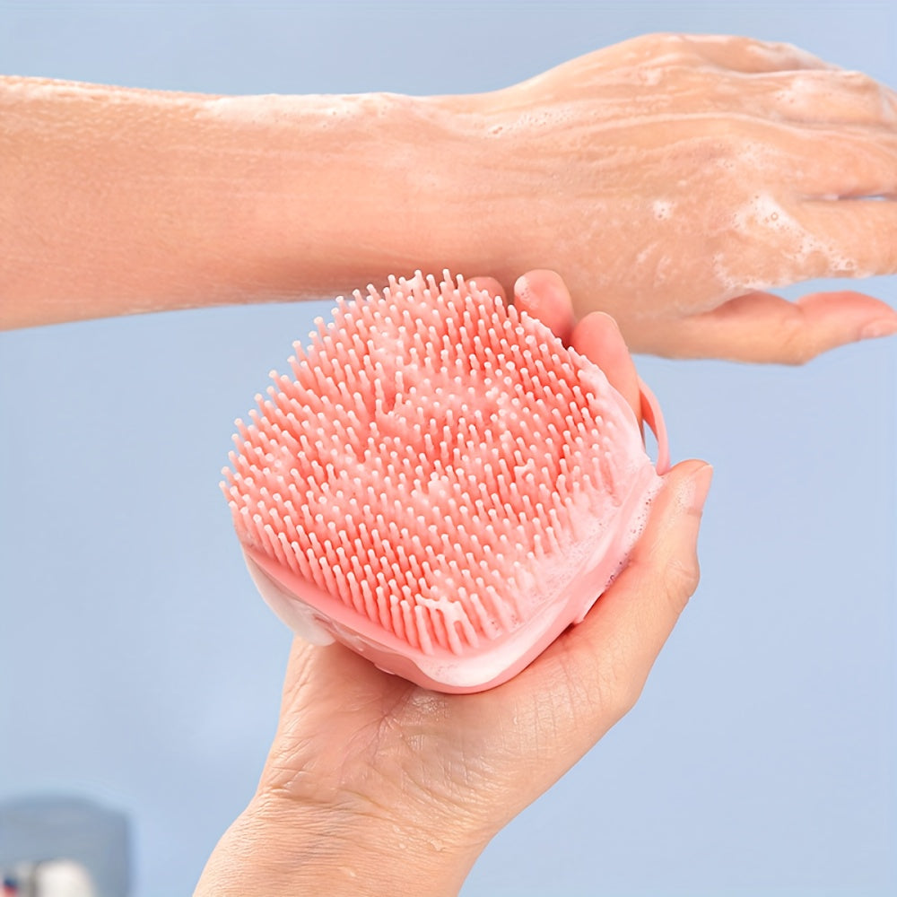 2pcs Pet Bath Silicone Sponge - Soft, Safety Rubber Bristle, with Shampoo Dispenser, for Dog, Puppy, Cat, Kitten Wash & Massage