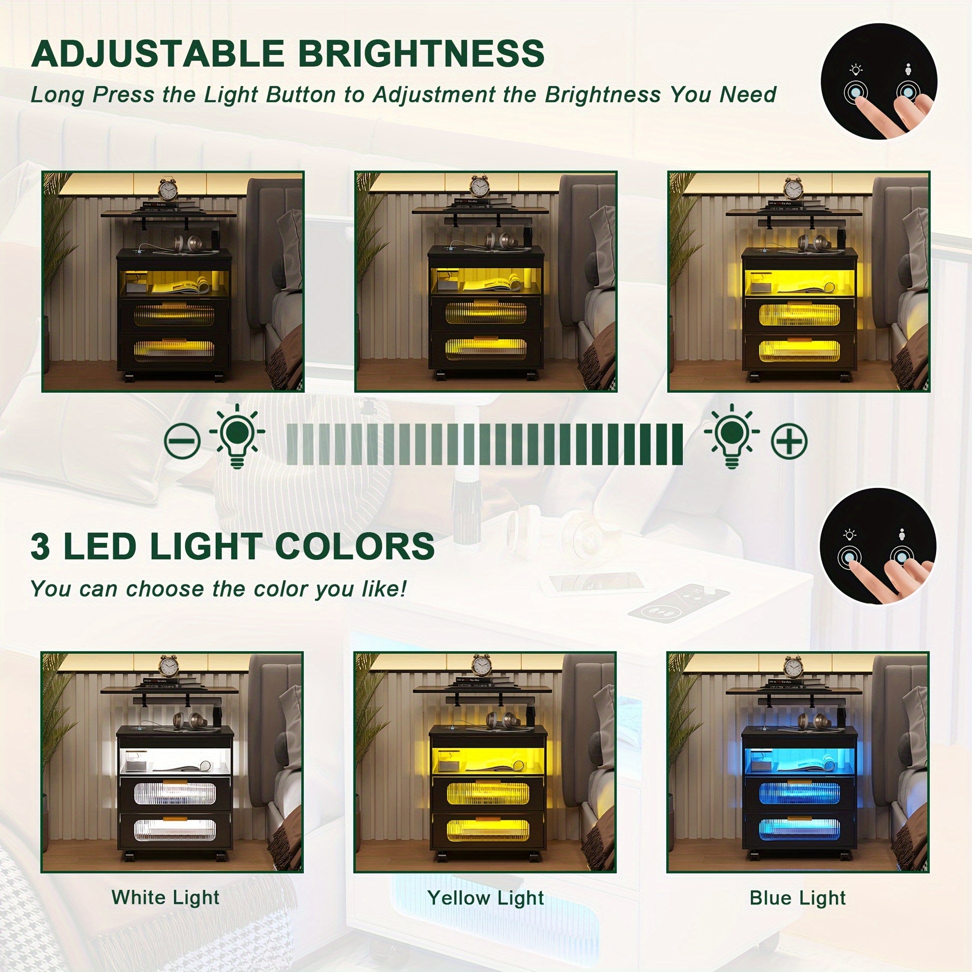 Modern Wireless Charging Nightstand - ViralGenius Store