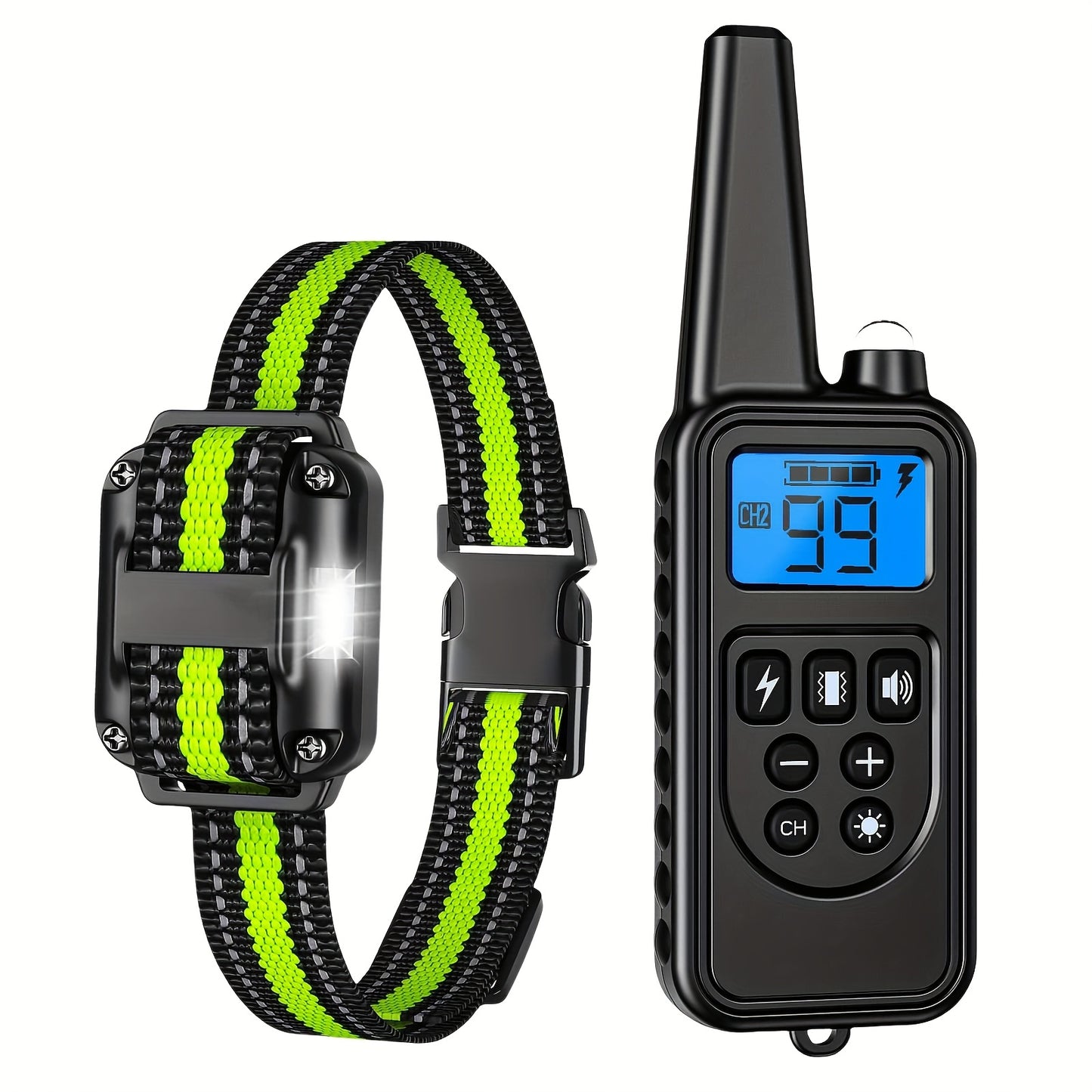 1/2pcs 3000Ft Dog Training Collar With Remote, Adjustable Nylon Strap, Dog Shock Collar With Beep, Vibration, Shock, Light, Electric Dog Collar Set For Small Medium Large Dogs (5-150lbs)