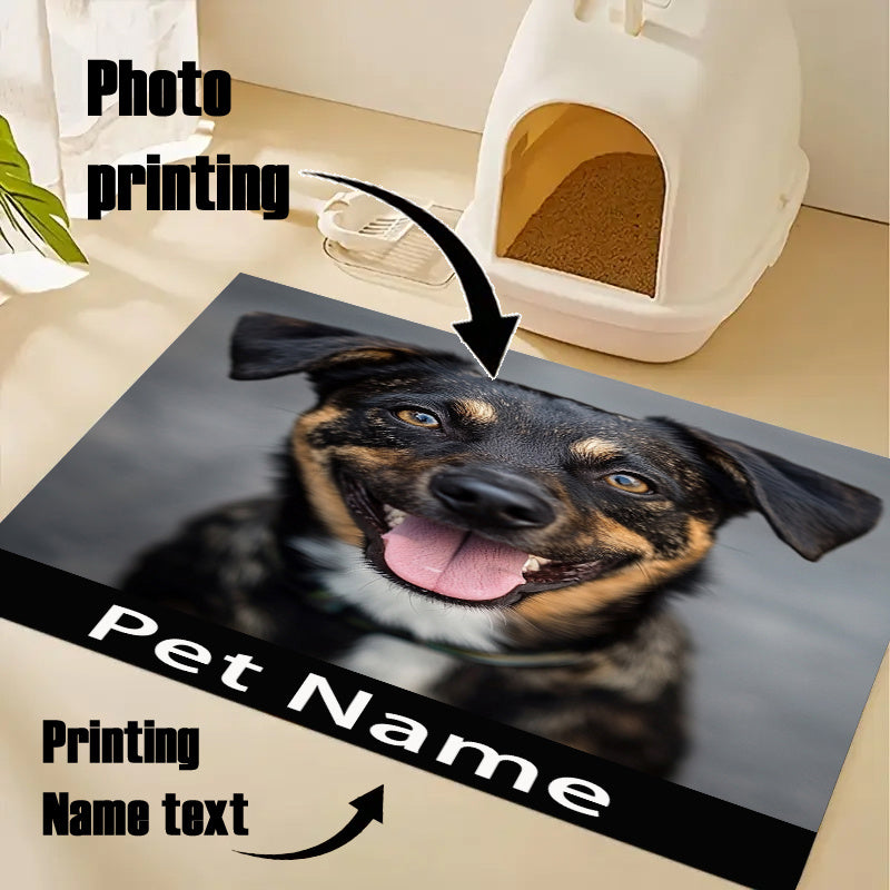 Custom Photo & Name Pet Feeding Mat