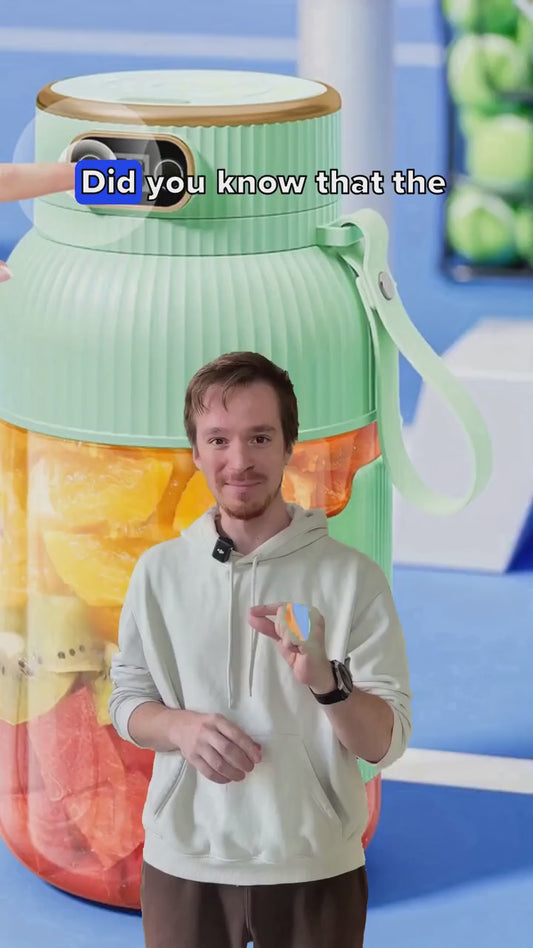 Ultra-Large 40.58oz Portable Juicer with Dual Lids, USB Rechargeable