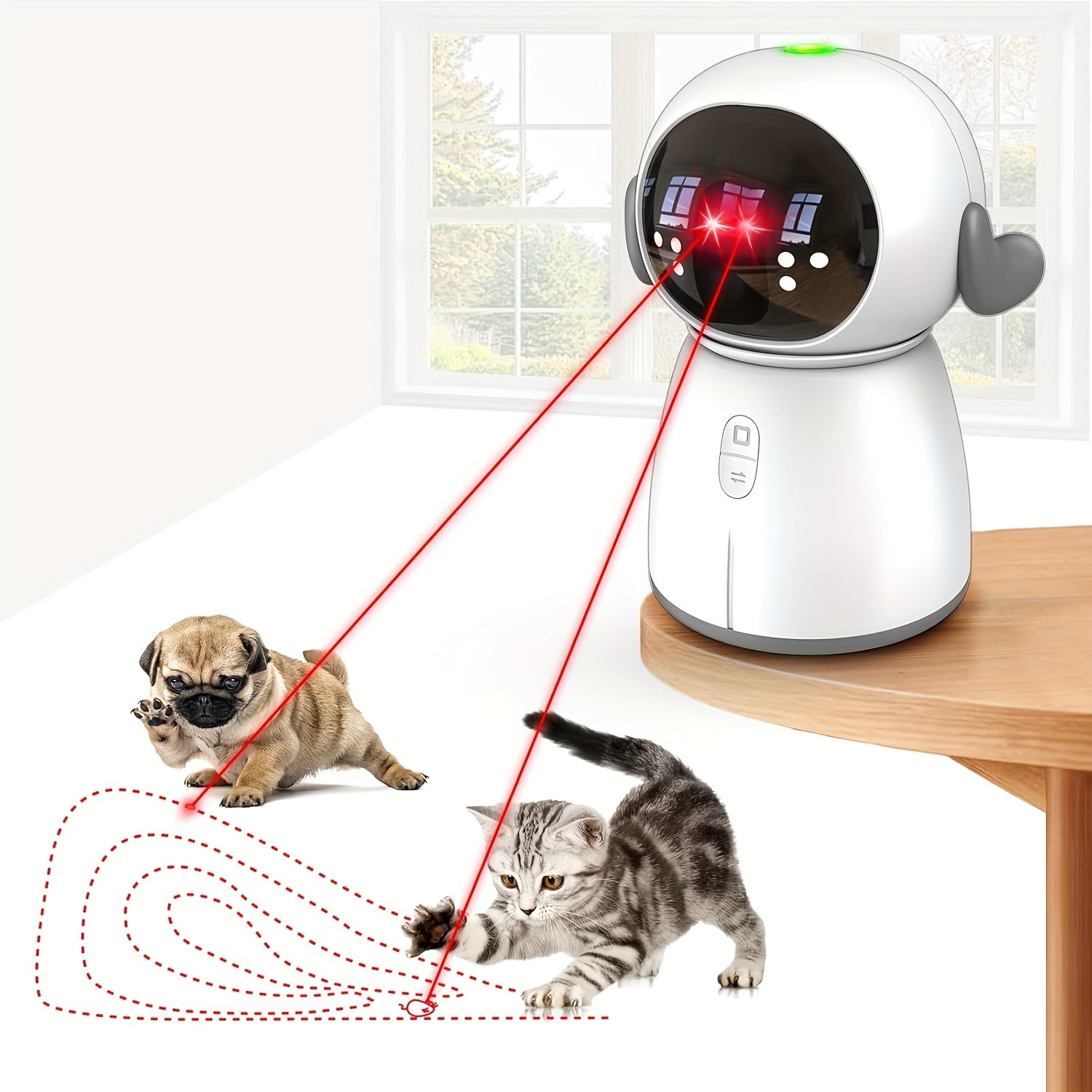 Indoor Cat Laser Toy - Rechargeable Interactive Cat Toy with Dual Laser Modes and Motion-Activated Fun for Bored Indoor Adult Cats - ViralGenius Store