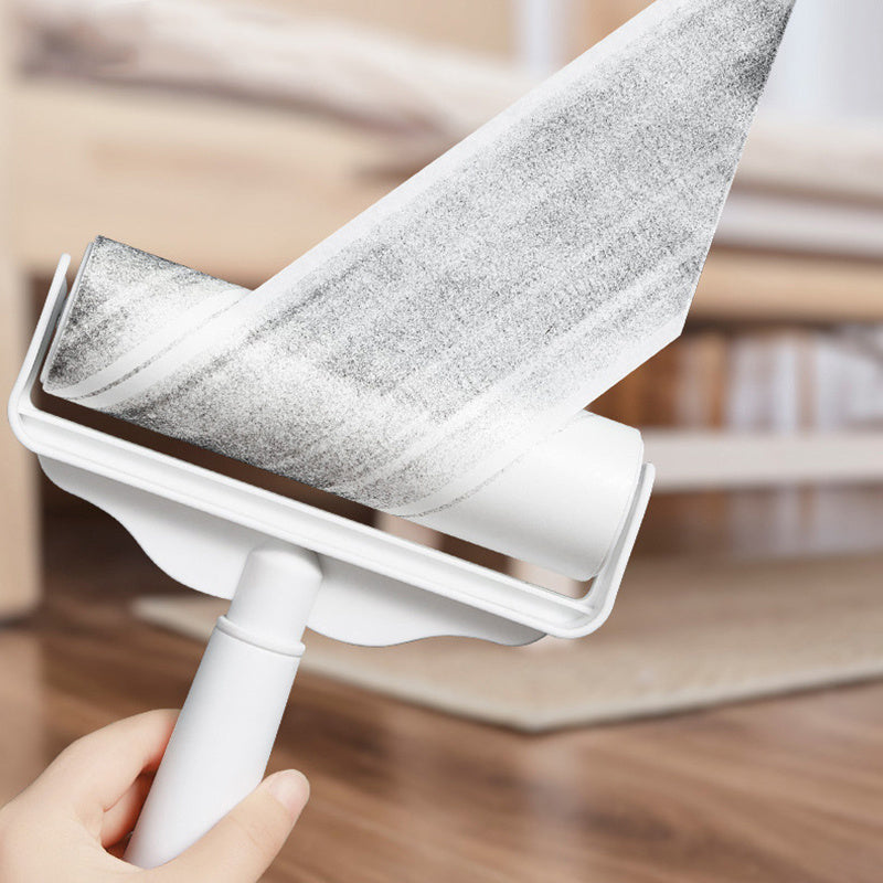 [Efficient Pet Hair Remover] 49" Adjustable Long Handle Pet Hair Removal Roller - Efficient Lint and Dust Cleaning Tool for Home, Sofa, and Pet Surfaces - White with Tear-Off Design