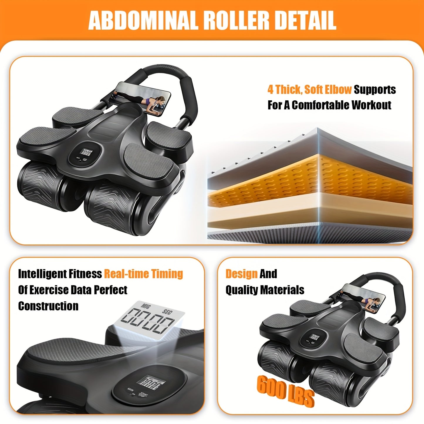 Smart Ab Roller Wheel with Automatic Rebound - ViralGenius Store
