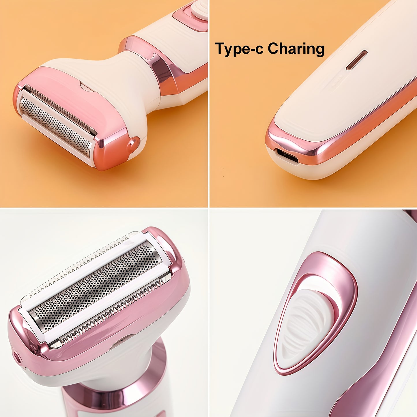 Electric Razor for Women, 4-in-1 Rechargeable grooming kit, Lady Electric Shaver for Face, Nose, Legs And Underarm, Bikini Trimmer for Women Wet &  Painless, Hair Razor Rechargeable & Portable, Bikini Line Trimming, Facial Ha - ViralGenius Store