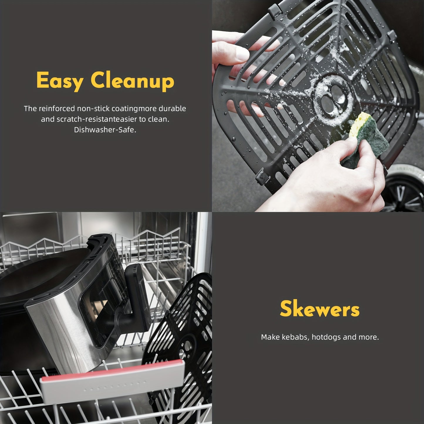 [Air Fryer] 8.5QT/3.6QT Air Fryer, Upgraded Large Capacity Suitable For 5-6 People, Smart Touch Screen For Easy Operation With 8 Preset Functions, Non-stick Coating For Easy Cleaning, Kitchen Accessories, Toaster Oven, Deep F - ViralGenius Store