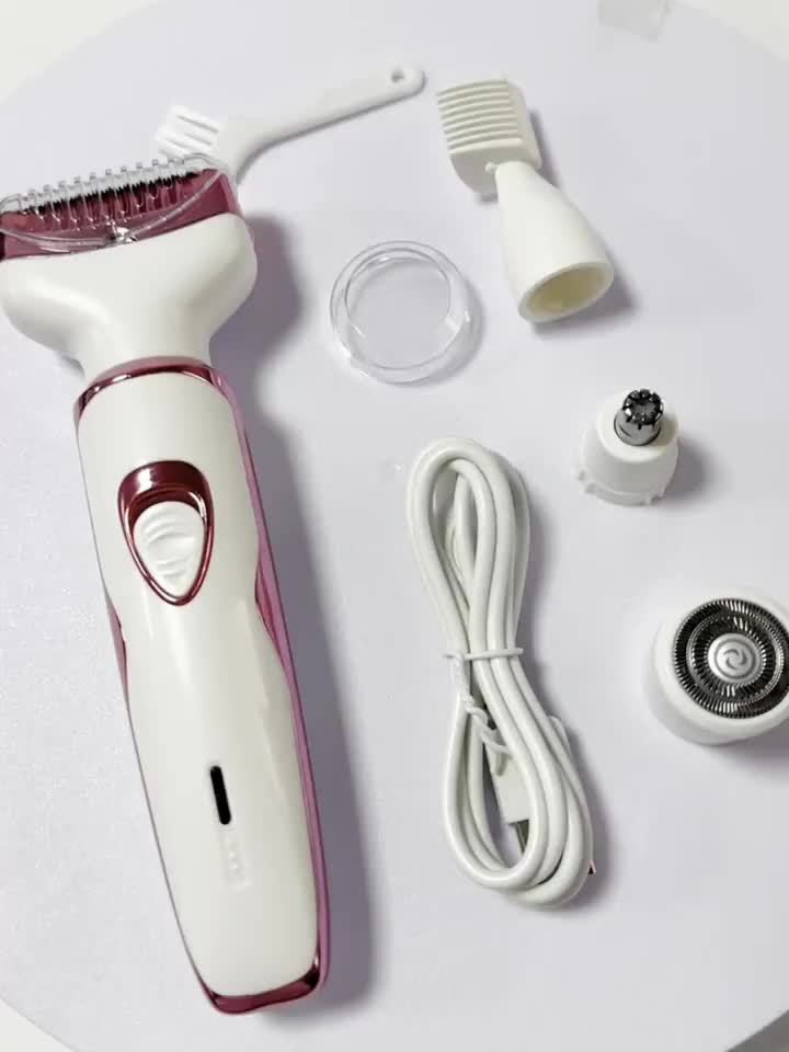 Electric Razor for Women, 4-in-1 Rechargeable grooming kit, Lady Electric Shaver for Face, Nose, Legs And Underarm, Bikini Trimmer for Women Wet &  Painless, Hair Razor Rechargeable & Portable, Bikini Line Trimming, Facial Ha - ViralGenius Store