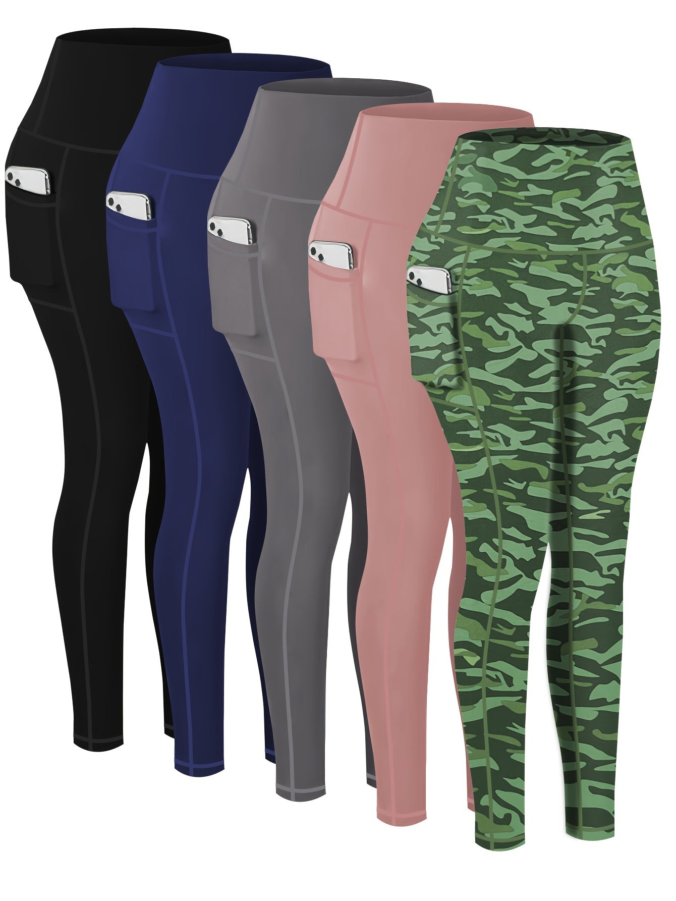 Five-piece Tracksuit Leggings for Women, Nine-point Printed Yoga Pants for Women, And Fitness Running Compression Pants for Women - ViralGenius Store