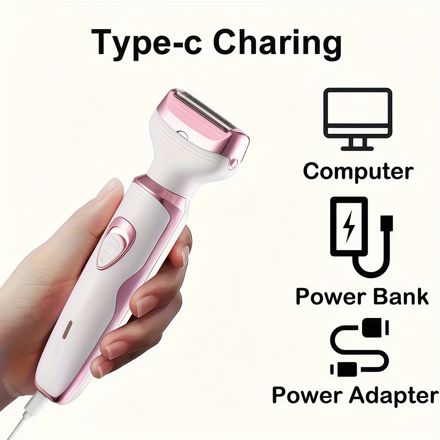 Electric Razor for Women, 4-in-1 Rechargeable grooming kit, Lady Electric Shaver for Face, Nose, Legs And Underarm, Bikini Trimmer for Women Wet &  Painless, Hair Razor Rechargeable & Portable, Bikini Line Trimming, Facial Ha - ViralGenius Store