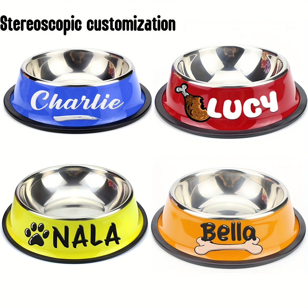 1pc Personalized Stainless Steel Dog Bowls - Non-Slip Custom Pet Feeding Dishes - For Dogs - Ideal for New Year Gifts - ViralGenius Store