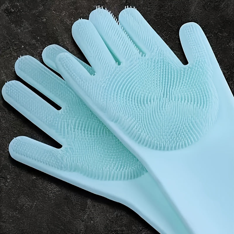 2-in-1 Pet Dog Bath Gloves, Pet Brush Silicone Bath Massage Brush, Dog Rubbing Bath Supplies