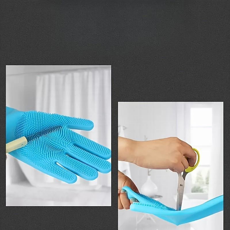 2-in-1 Pet Dog Bath Gloves, Pet Brush Silicone Bath Massage Brush, Dog Rubbing Bath Supplies