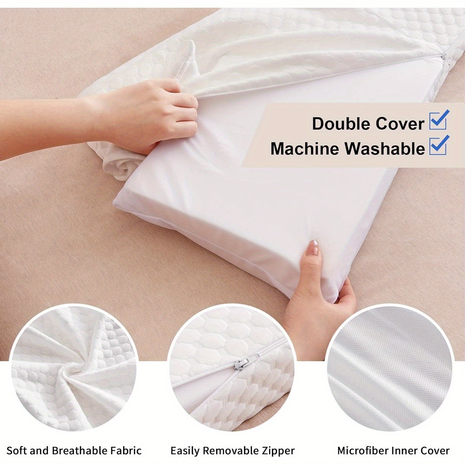 Bed Wedge Pillow - Bed Gap Filler Mattress Wedge Headboard Pillow Close The Gap Between Your Headboard or Wall for Sleeping Backrest Pillow - ViralGenius Store