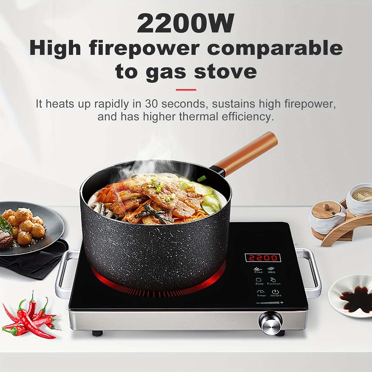 Electric Ceramic Stove, 2200W Ceramic Stove - 2200W Electric Ceramic Stove Infrared Induction Cooker Home Cooktop Cooking Furnace US 110V - ViralGenius Store