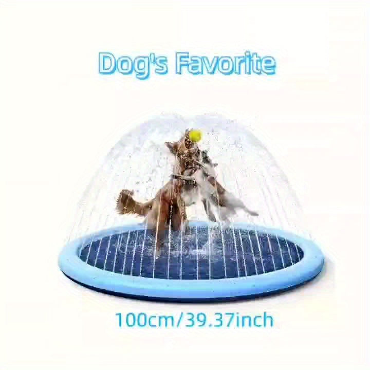 Durable Pet Water Spray Mat, Thick PVC Pet Beach Toy and Yard Toy for Outdoor Water Fun and Cleaning