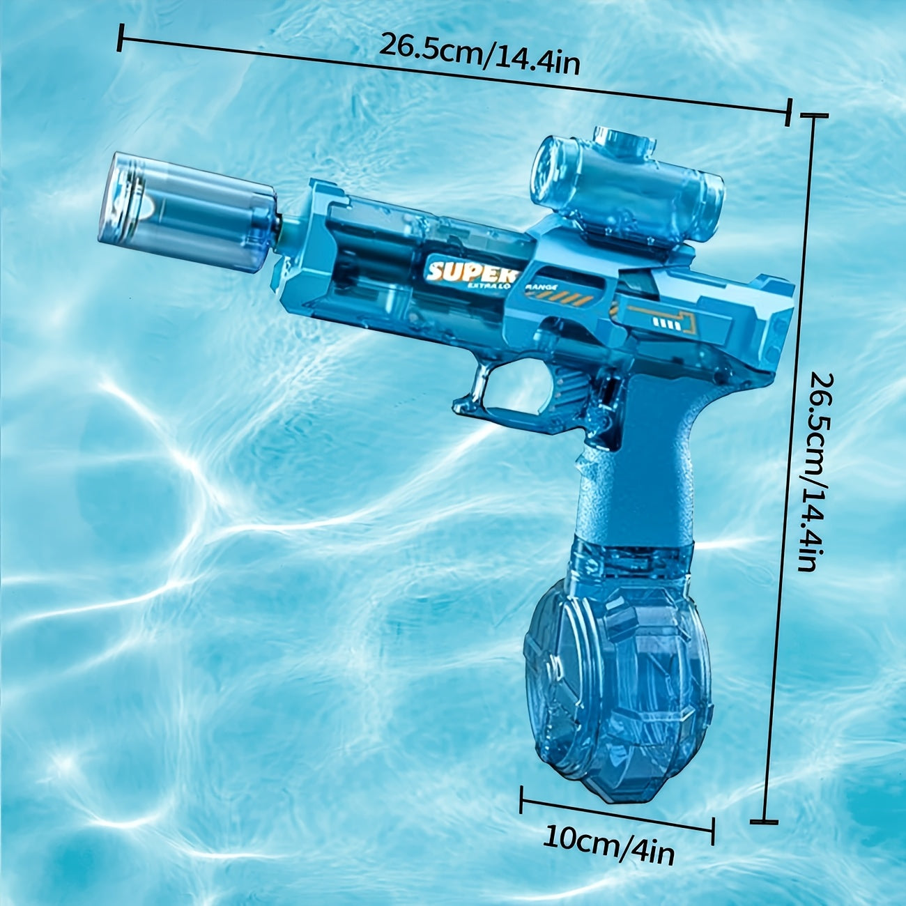 2025 Rapid Fire Super Soaker Electric Water Gun 2pcs - Upgraded High-Speed Pump, 314.96inch Range And LED Flash Mouth | Drum-Shaped Water Tank | Perfect for Pool Parties, Beach Battles, Family Fun - ViralGenius Store