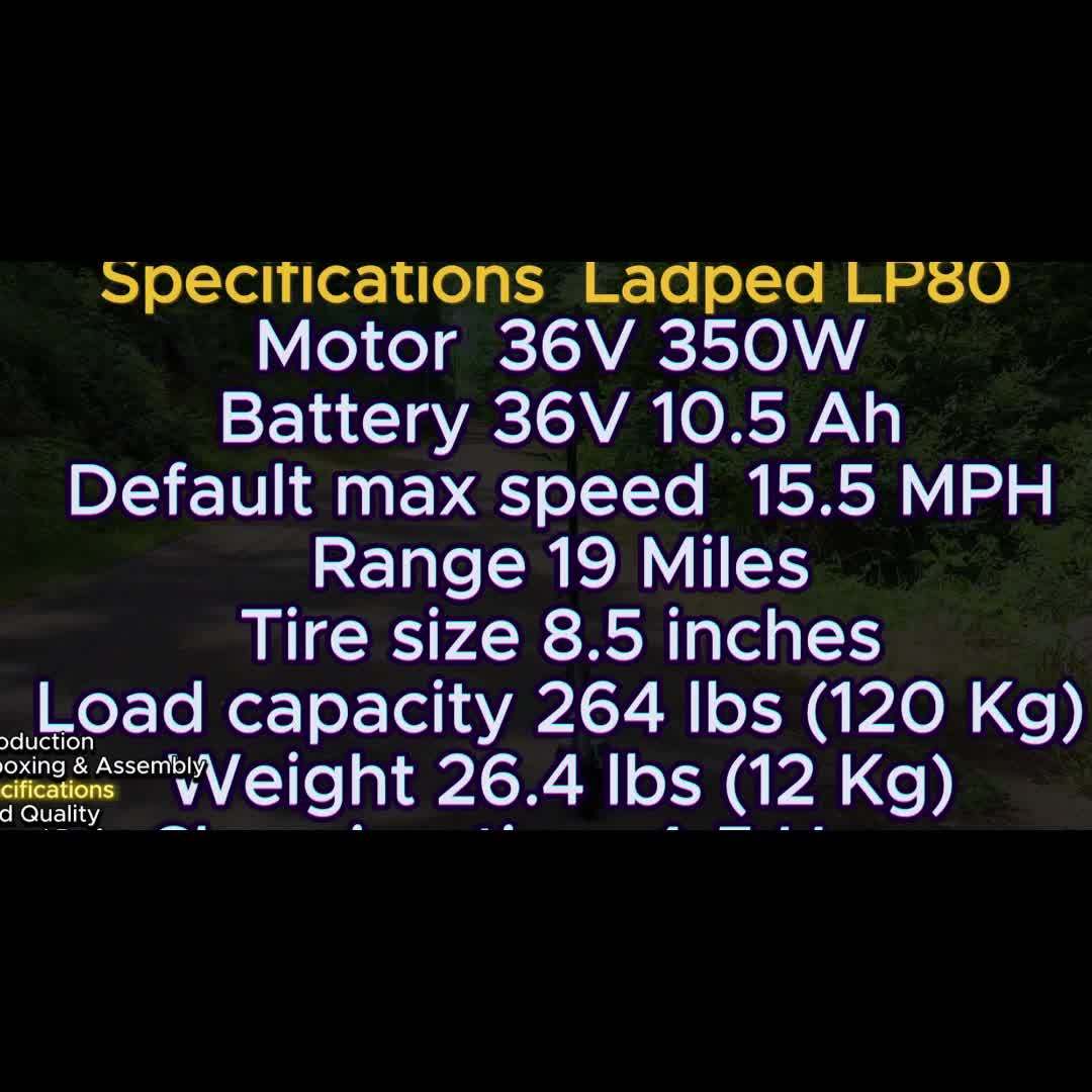LADPED Electric Scooter, 350W 36V 5.2AH-10.5AH, 8.5" Solid Tires, 19 Mile Range And 3 Modes, High Speed for Teens And Adults, Foldable And Height Adjustable, Designed for Beginners- Ideal for City Streets, Parks, Or Campus Pa - ViralGenius Store