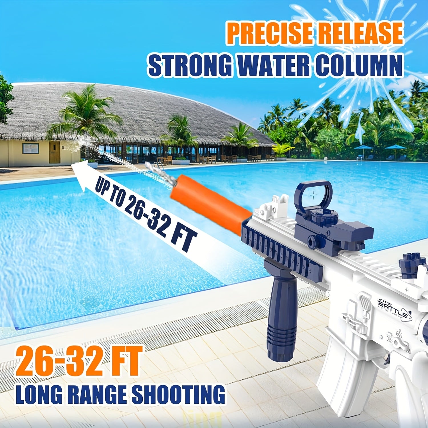 Auto Water Gun - 39ft Range Electric Water Blaster, Battery-Powered Squirt Gun for Adults & Kids | Pool Beach Outdoor Party for Ages 8-12, Automatic Water Gun, Fun Design, Durable Construction - ViralGenius Store