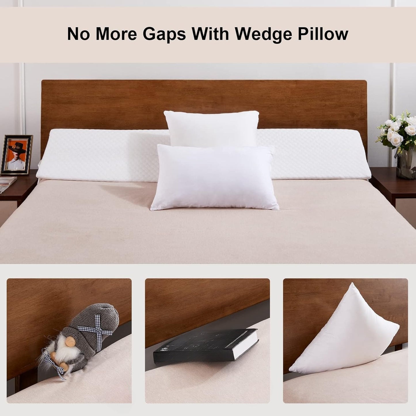 Bed Wedge Pillow - Bed Gap Filler Mattress Wedge Headboard Pillow Close The Gap Between Your Headboard or Wall for Sleeping Backrest Pillow - ViralGenius Store