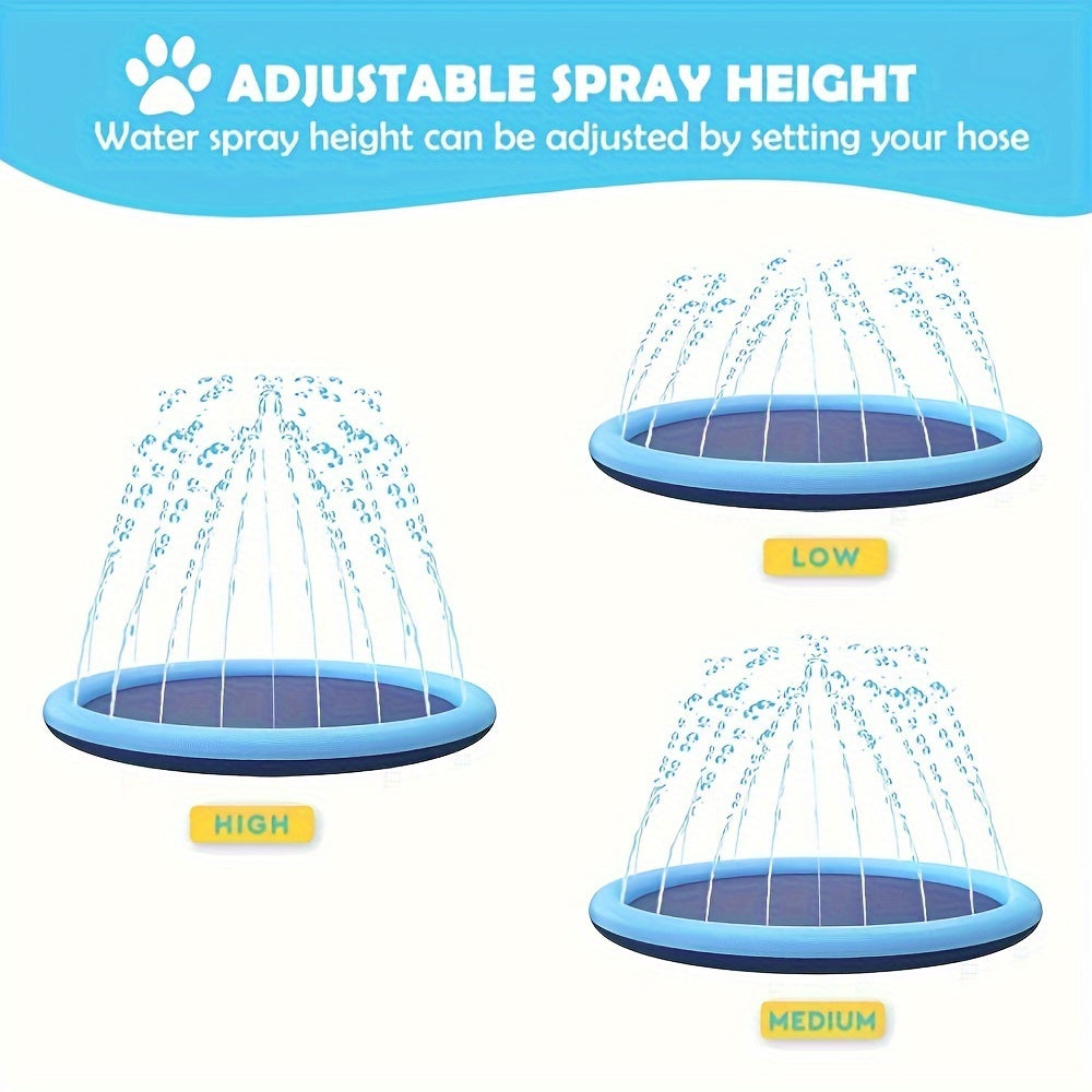 Durable Pet Water Spray Mat, Thick PVC Pet Beach Toy and Yard Toy for Outdoor Water Fun and Cleaning