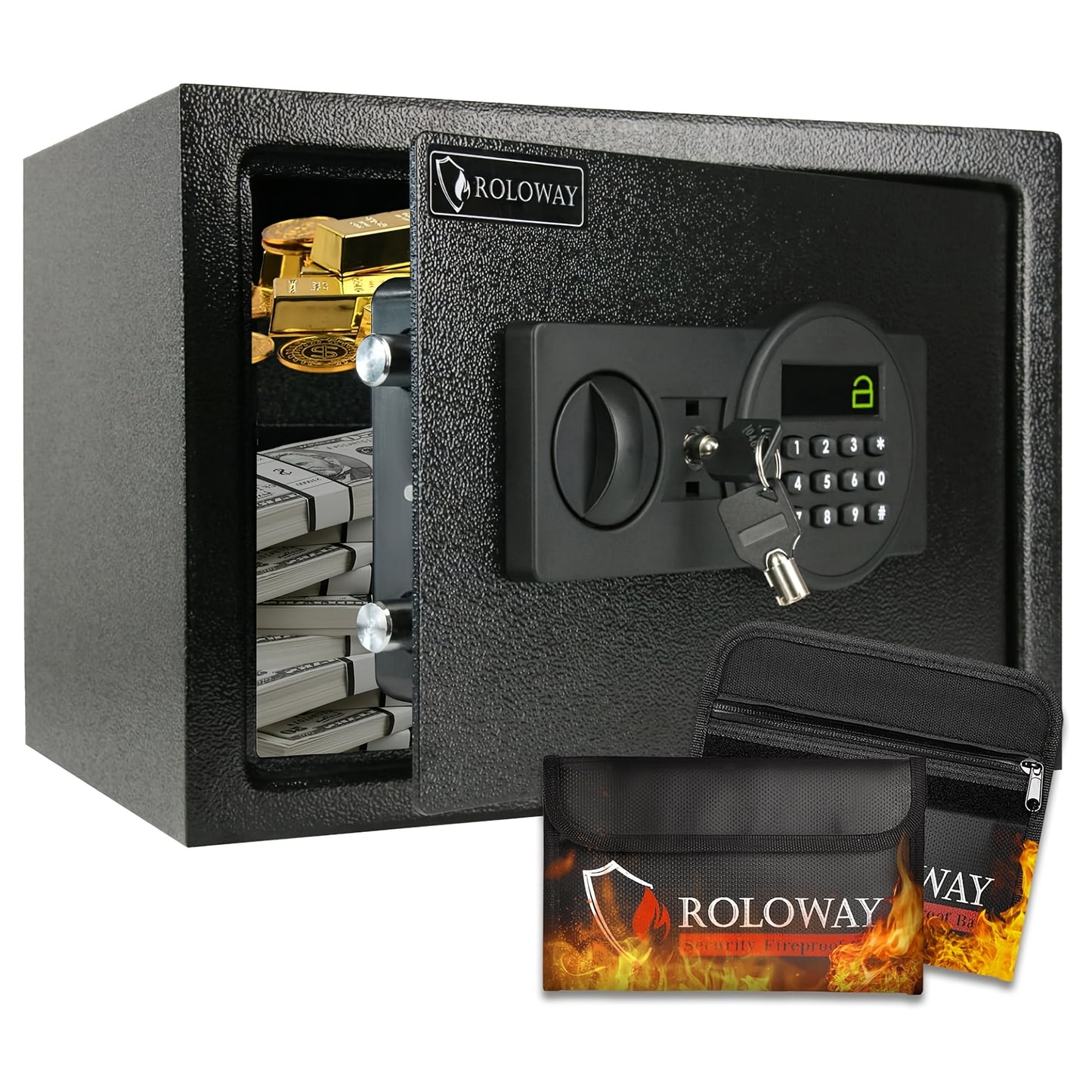 High-Security Fireproof Safes With Complimentary Fire -Resistant Bag | Premium Protection For Documents, Valuables, And Essentials | Available In Multiple Sizes To Suit Diverse Needs - ViralGenius Store