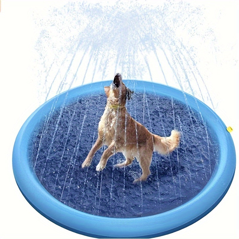 Durable Pet Water Spray Mat, Thick PVC Pet Beach Toy and Yard Toy for Outdoor Water Fun and Cleaning
