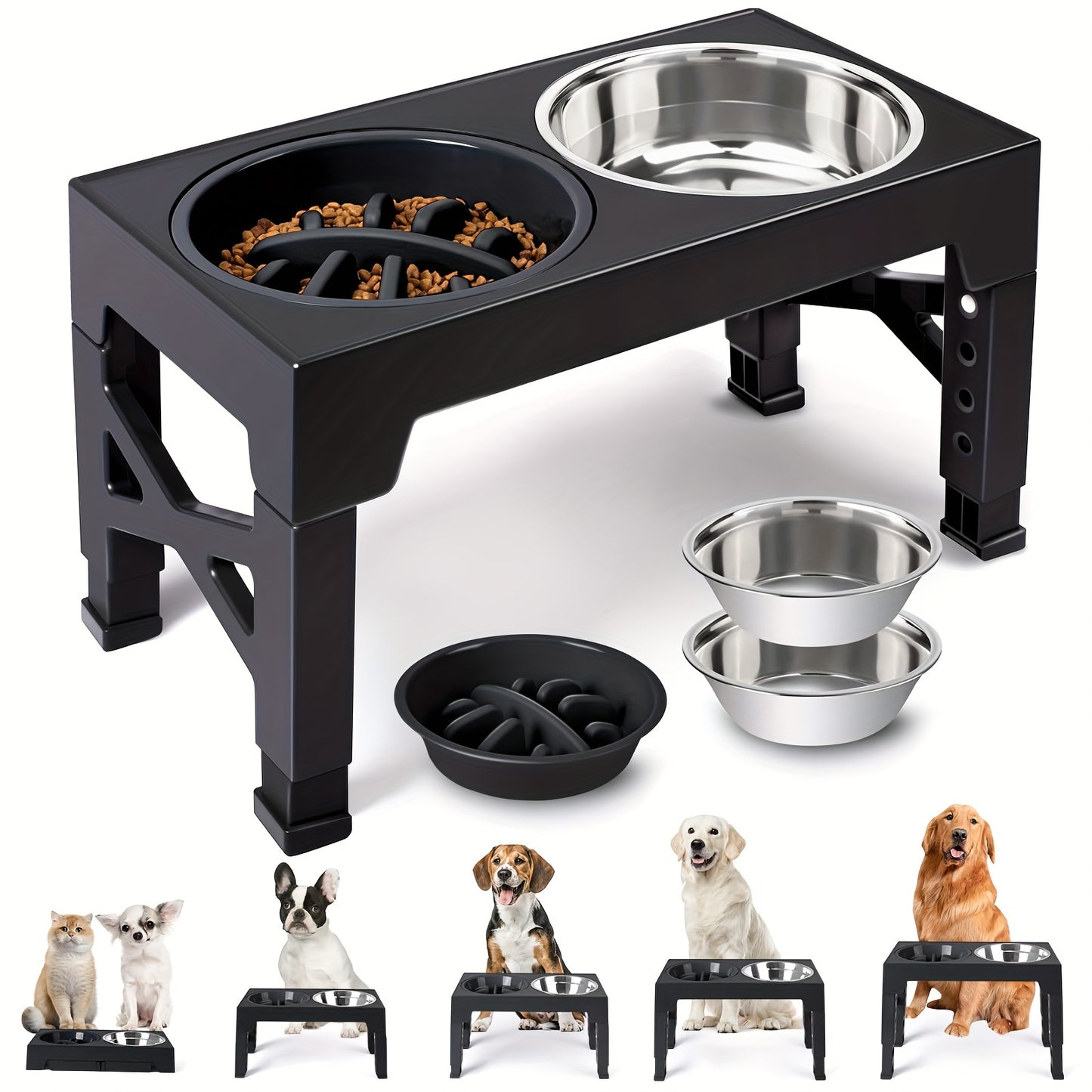 Elevated Dog Bowls Adjustable