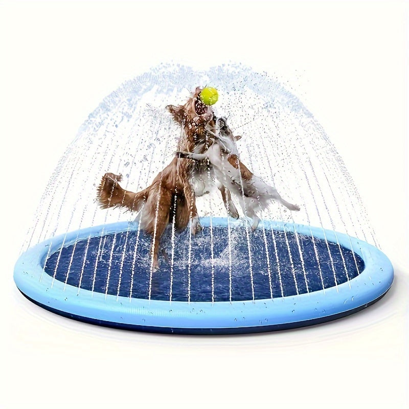 Durable Pet Water Spray Mat, Thick PVC Pet Beach Toy and Yard Toy for Outdoor Water Fun and Cleaning